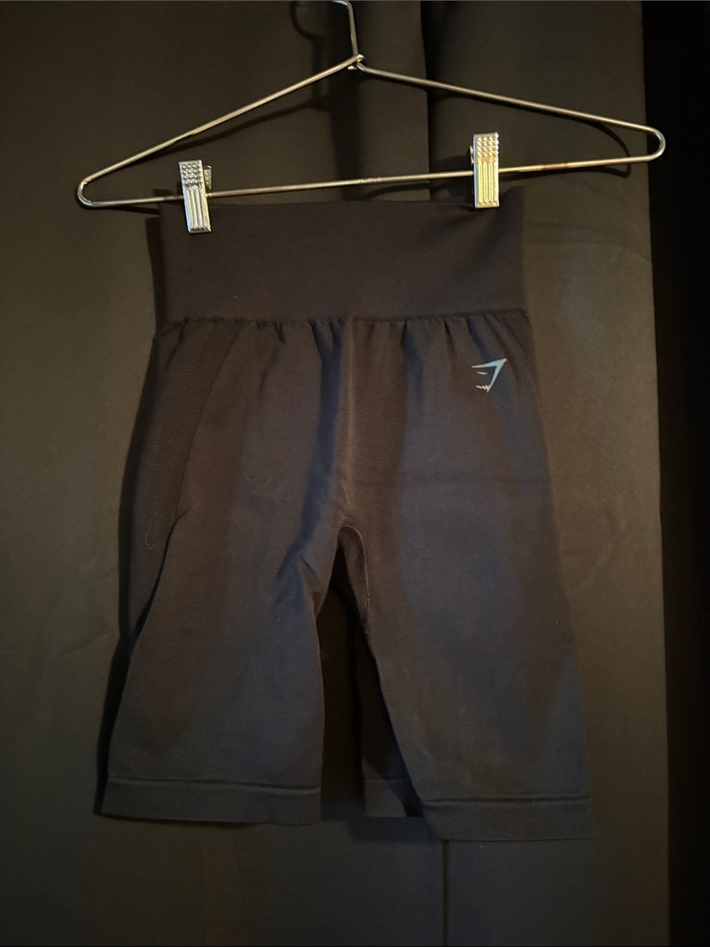 Gymshark Black High-Waist Bike Shorts with Subtle Logo